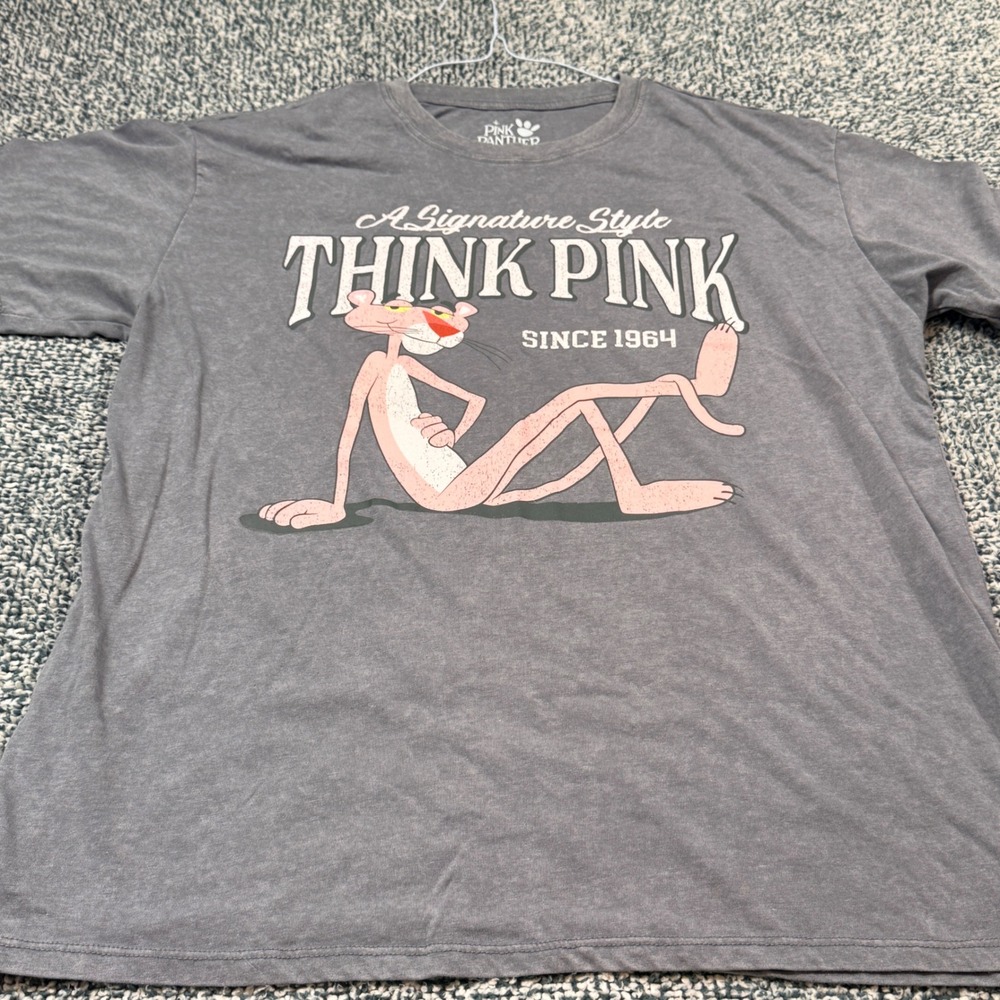 Pink Panther Think Pink Since 1964 Graphic T-Shirt Gray XL Freeze